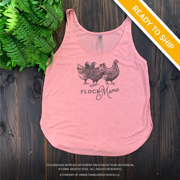 Ready to Ship! Flock Mama "Chocolate" on Peach Tank