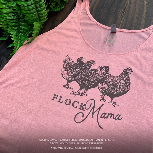 Ready to Ship! Flock Mama "Chocolate" on Peach Tank - Image 2