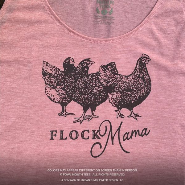 Ready to Ship! Flock Mama "Chocolate" on Peach Tank - Image 3
