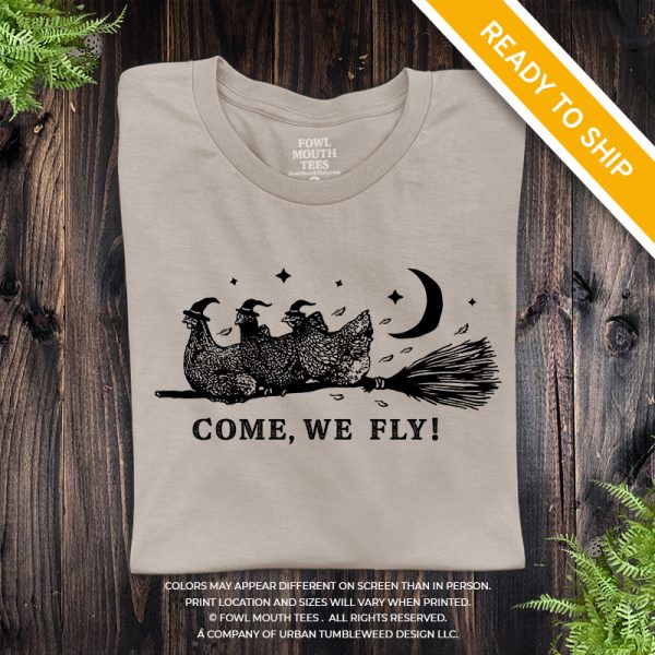 Ready to Ship! Come, We Fly! on Ghost (eggshell) - 1 SIZE 2XL LEFT!