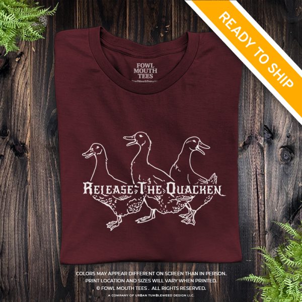 Ready to Ship! Release the Quacken on Cardinal - 1 SIZE M LEFT!